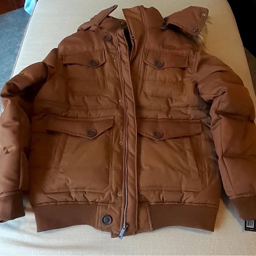 Mens Rocawear Burroughs of Honor Wheat Large Jacket New